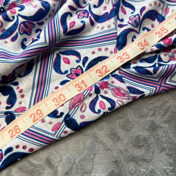 New Directions Blue Pink Elastic Waist Pull On Pant Large - Picture 12 of 12